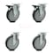 Service Caster Cambro Beverage Service Cart Swivel Caster with 2 Brakes Replacement Set- SCC CAM-SCC-20S614-TPRB-2-PLB-2 - alternate 1